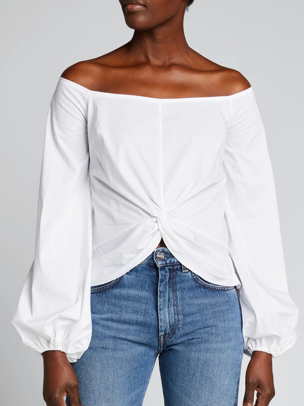 NWT Caroline Constas Maddie Off The Shoulder Cotton Poplin Top